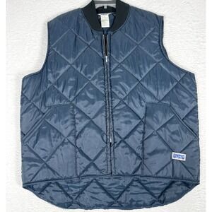 Big Smith Quilted Puffer Best Men 2XL Navy Blue Zip Nylon Made in USA